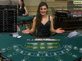 Eksempel på live baccarat og en live dealer