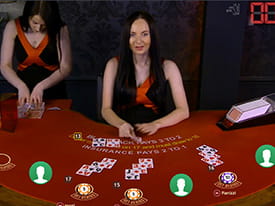 Eksempel på live blackjack på LeoVegas