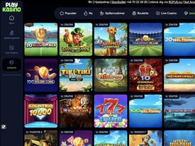 Oversigt over jackpot-spillemaskiner hos PlayKasino med jackpotbeløb på op til kr. 11.400.078